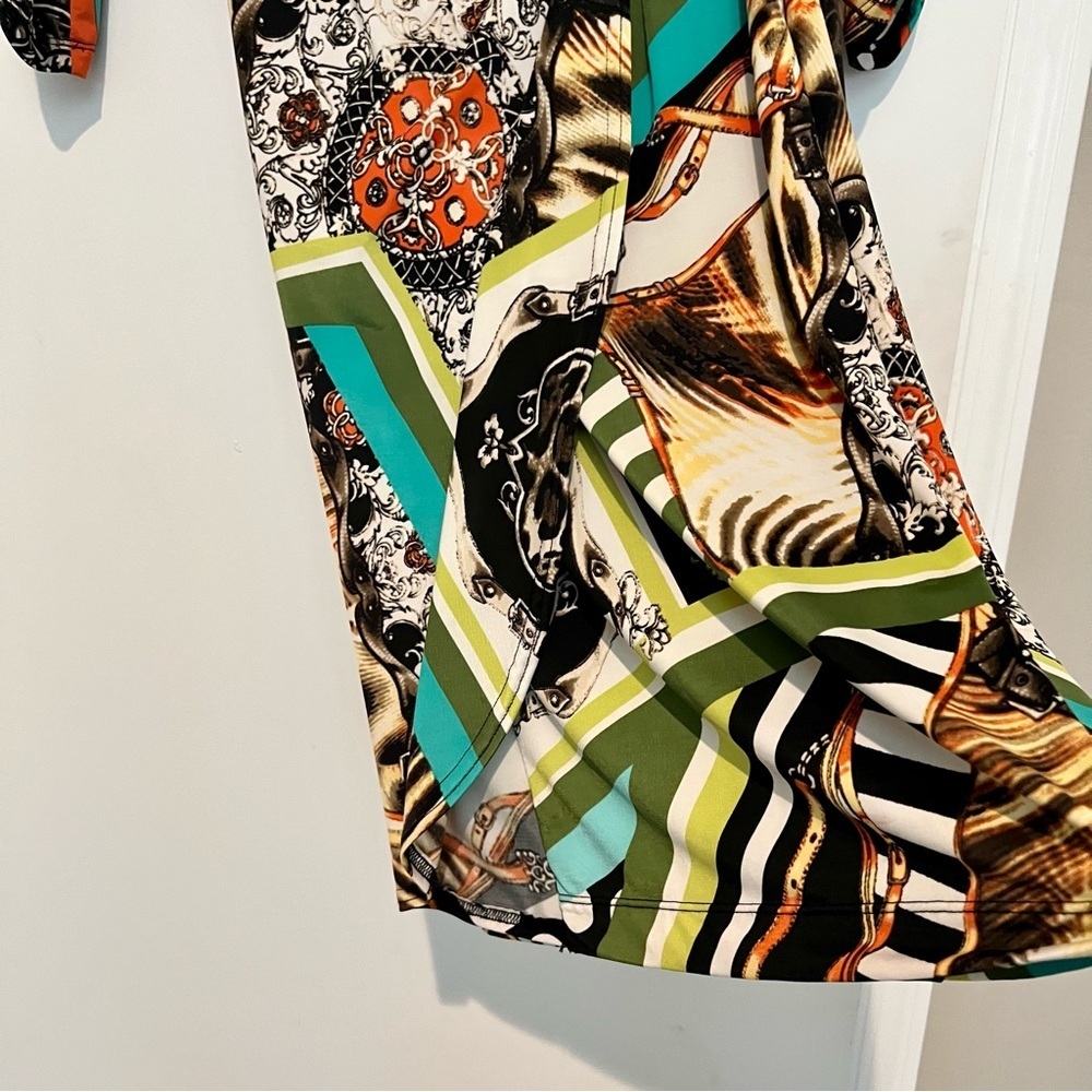 Carmen Marc Valvo Multicolor Long Sleeves Dress Size Small - Picture 6 of 16
